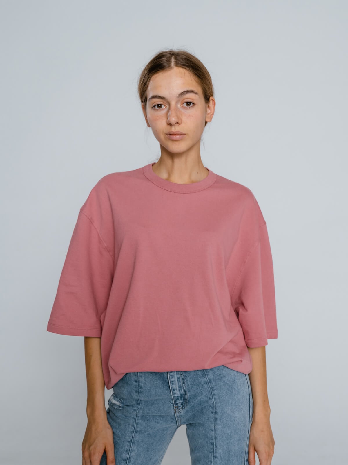 Etikashion 17 t-shirt rose écoresponsable oversize minimaliste