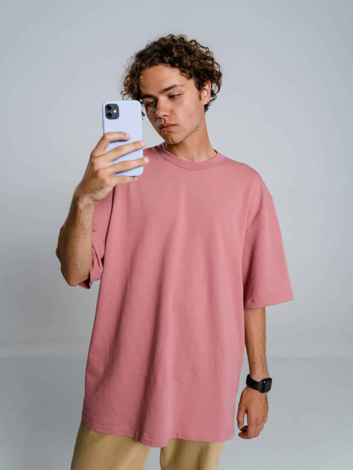 t-shirt oversize rose écoresponsable homme coton biologique Etikashion
