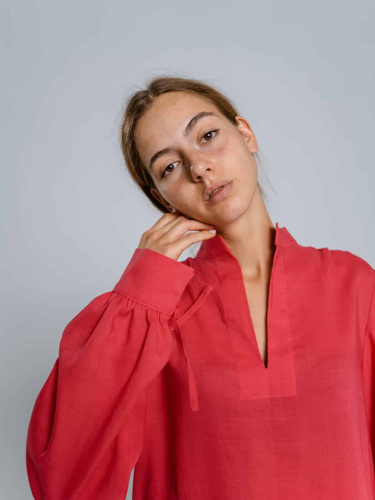 Etikashion 11 robe longue rouge écoresponsable femme coupe minimaliste Etikashion