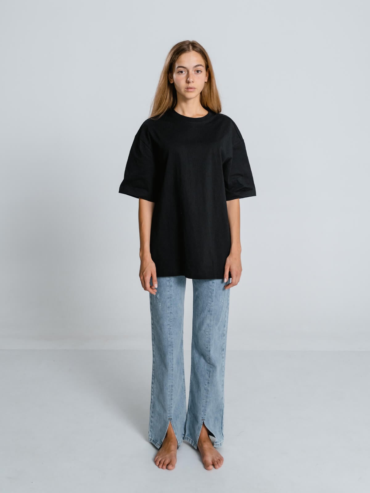 Etikashion 15 t-shirt noir oversize écoresponsable femme coton bio Etikashion