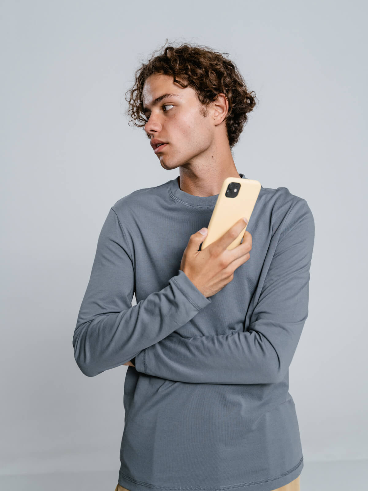 Etikashion 24 t-shirt gris manches longues écoresponsable unisexe